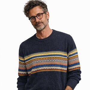 YUMMY Threadbare Fair Isle Knit Sweater Navy Large | Rebrand Thrift Collection